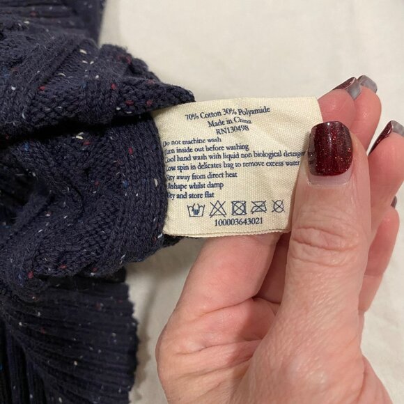 Jack Willis Women's Tinsbury Cable Knit Crew Sweater Navy Blue US Size‎ 10 - Picture 5 of 7